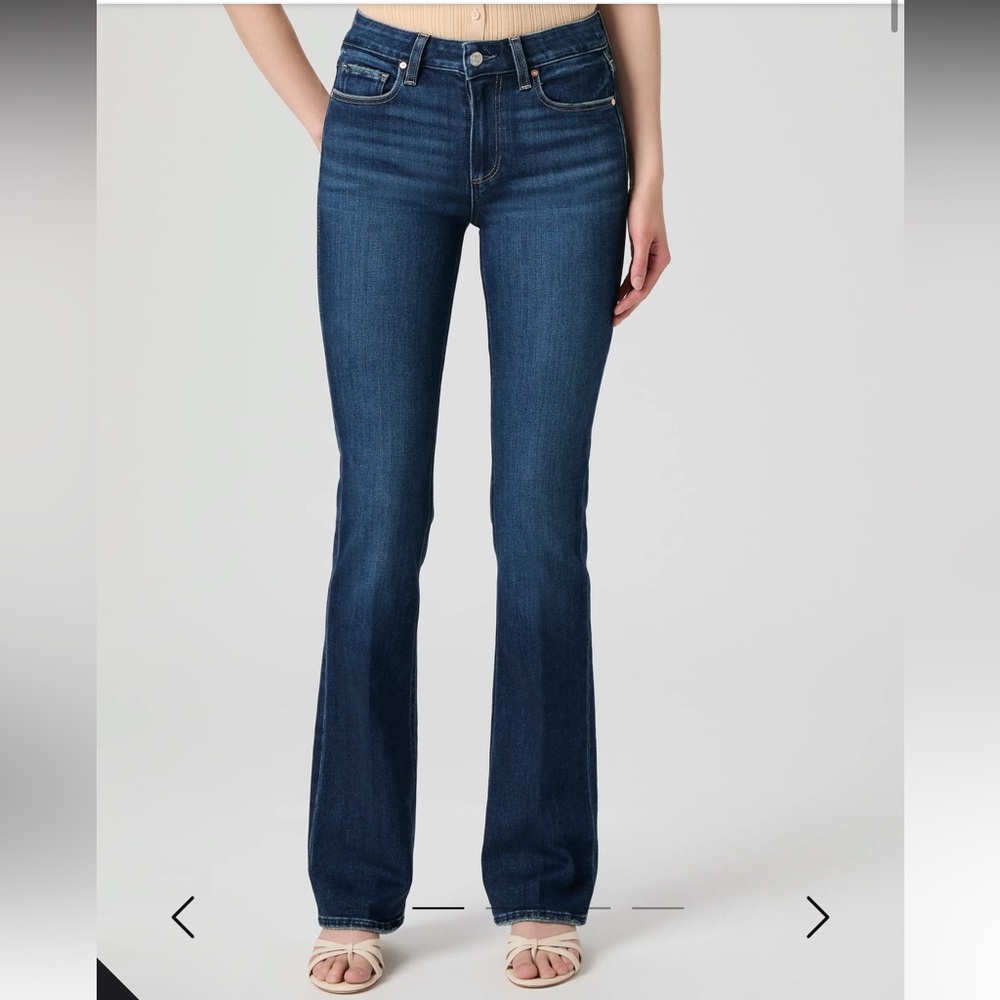PAIGE Women's Manhattan Midnight Blue Boot Cut Jeans